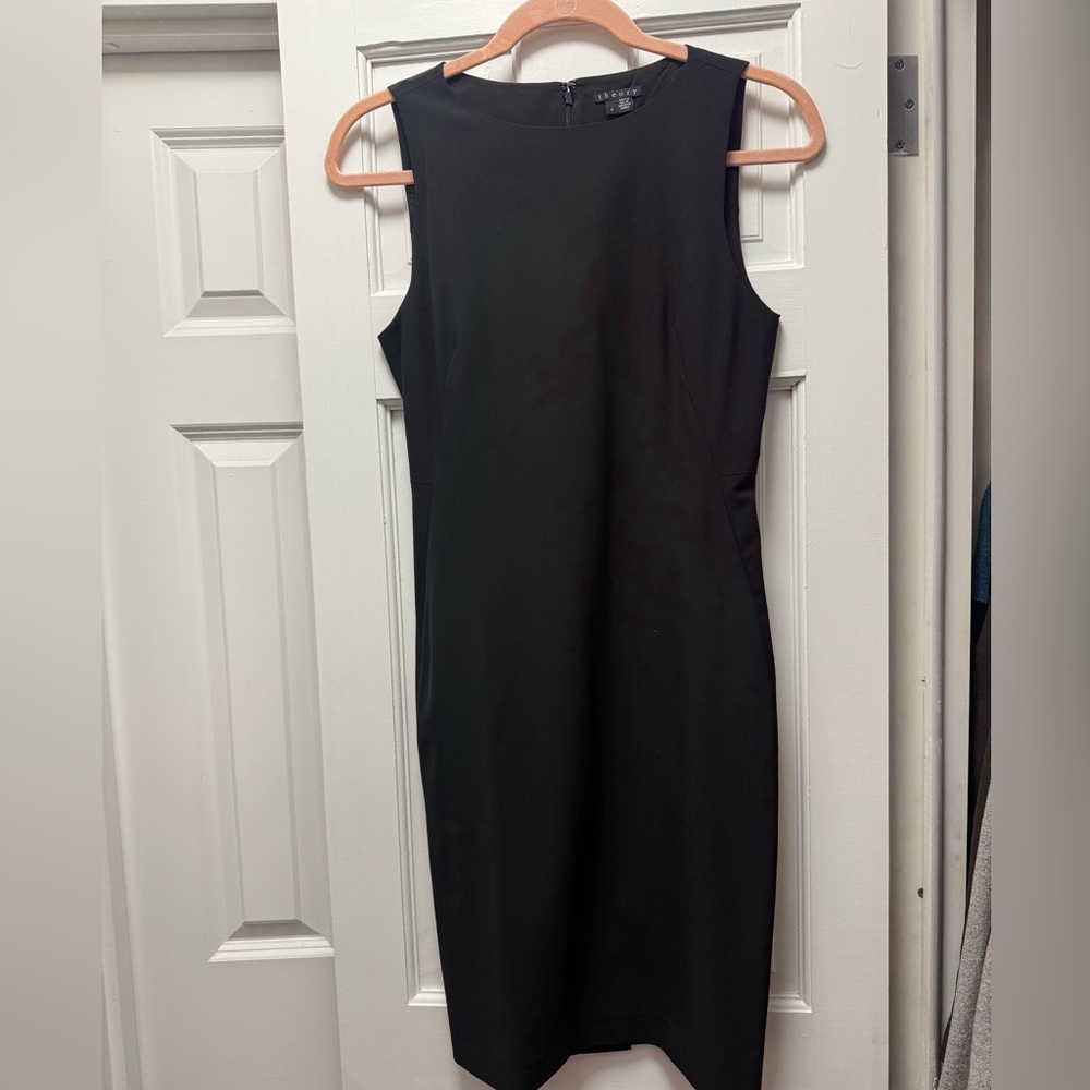 Theory Black Sleeveless Midi Dress